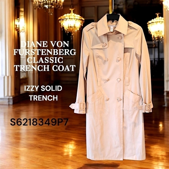 NEW *** DIANE VON FURSTENBERG, CAMEL,  TRENCH COAT. NWOT SIZE S - Picture 1 of 11